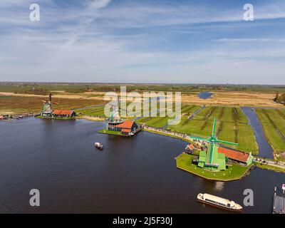 DefaultMulini a vento classici di Zane Schans, Zaandam Olanda. Foto Stock