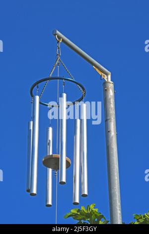 suono del vento, campanello del vento in metallo Foto Stock