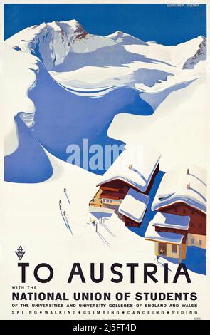 Poster Vintage Austrian Winter Sports - in Austria Foto Stock