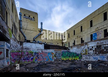 Abbandonato ex sede Centrale Mondiale della American Motors, Plymouth Road Office Center (PROC), Detroit, Michigan Foto Stock