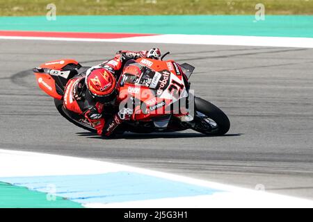 ASSEN, PAESI BASSI - APRILE 23: Michael Ruben Rinaldi d'Italia corre durante la FIM Superbike World Championship Race 1 durante il WorldSBK Motul Dutch Round al TT Circuit Assen il 23 Aprile 2022 ad Assen, Paesi Bassi (Foto di Andre Weening/Orange Pictures) Foto Stock