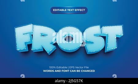 Frost 3D effetto testo modificabile Illustrazione Vettoriale
