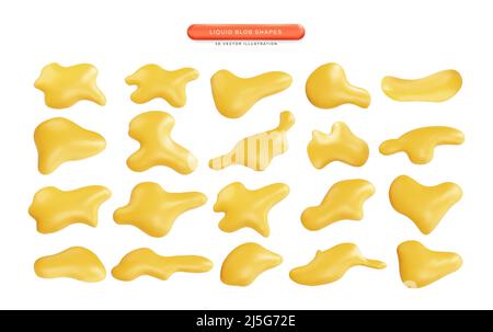 Il blob liquido forma un'illustrazione vettoriale realistica di 3D Illustrazione Vettoriale
