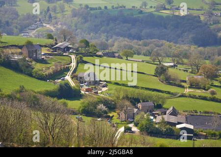 Piccolo borgo vicino Crich, Derbyshire, Regno Unito Foto Stock