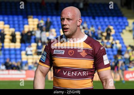 Warrington, Regno Unito. 23rd Apr 2022. Chris Hill #8 di Huddersfield Giants ritorna allo stadio Halliwell Jones con Huddersfield Giants a Warrington, Regno Unito il 4/23/2022. (Foto di Simon Whitehead/News Images/Sipa USA) Credit: Sipa USA/Alamy Live News Foto Stock