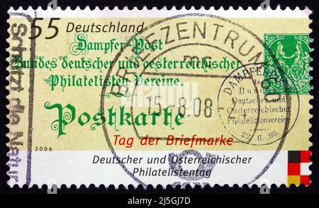 GERMANIA - CIRCA 2006: Un timbro stampato in Germania mostra Old Postcard, Stamp Day, circa 2006 Foto Stock