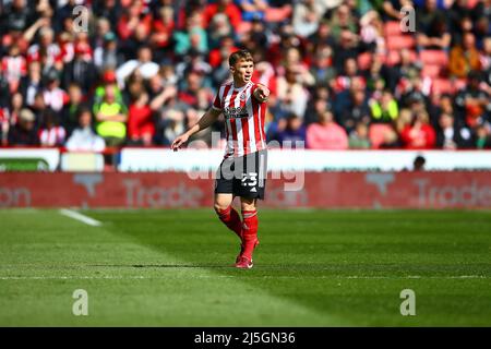 Bramall Lane, Sheffield, Inghilterra - 23 aprile 2022 - durante la partita Sheffield United contro Cardiff City, Sky Bet Championship 2021/22, Bramall Lane, Sheffield, Inghilterra - 23 aprile 2022 Credit: Arthur Haigh/WhiteRosePhotos/Alamy Live News Foto Stock