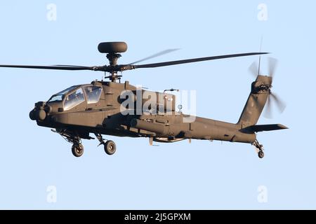 Nuovo Boeing Apache AH-64E con partenza da Wattisham Airfield. Foto Stock