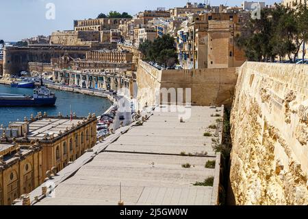 Foto architettoniche delle strade di la Valletta, Malta Foto Stock