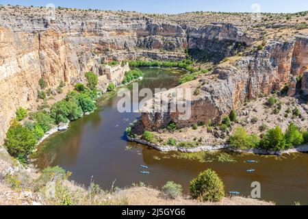 Monastero di Nuestra Señora de la Hoz nel Parco Naturale di Hoces del Rio Duraton, Segovia, Spagna Foto Stock