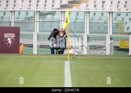 Durante il campionato italiano Serie Una partita di calcio tra Torino FC e Spezia Calcio il 23 aprile 2022 allo stadio Olimpico Grande Torino a Torino - Photo Nderim Kaceli / DPPI Foto Stock