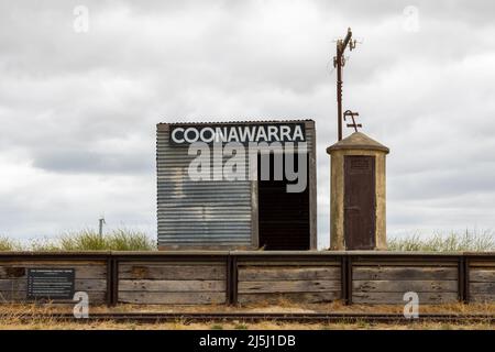 L'iconica vecchia stazione ferroviaria di coonawarra situata a Coonawarra South Australia, presa il 20th 2022 febbraio Foto Stock