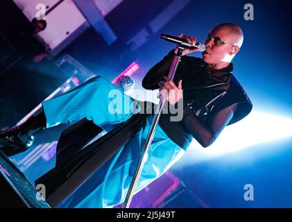 Skunk Anansie, Singer Skin, live sul palco in concerto presso la Birmingham O2 Academy, aprile 22nd 2022. Tour 25LIVE@25. Festeggiamo il loro 25th° anniversario. Foto Stock