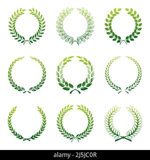 Alloro verde a gradiente su sfondo bianco Illustrazione Vettoriale
