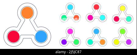 Triangolo grafico Info con set di elementi vettoriali con cerchi colorati Illustrazione Vettoriale