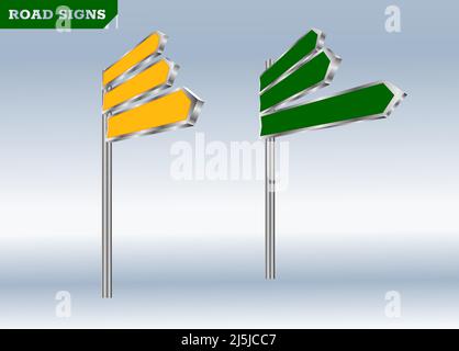 Segnaletica stradale vuota. Set di icone vettoriali dei segnali stradali 3. Set di due Illustrazione Vettoriale