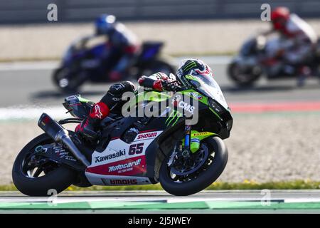 ASSEN - Jonathan Rea (GBR) sul suo Kawasaki durante la gara mondiale Superbike superpole al TT Circuit Assen. ANP VINCENT JANNINK Foto Stock