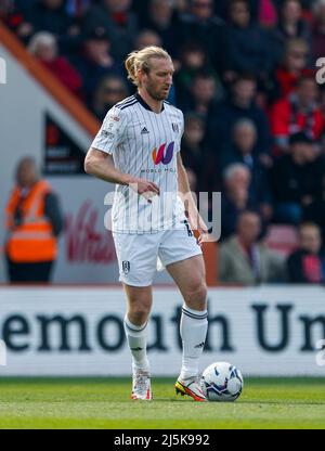 Il Tim di Fulham è in azione durante la partita del Campionato Sky Bet al Vitality Stadium di Bournemouth. Data foto: Sabato 23 aprile 2022. Foto Stock