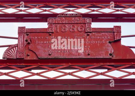 Charlotte Highway Bridge nello storico Bridge Park nella contea di Calhoun, Michigan, USA Foto Stock