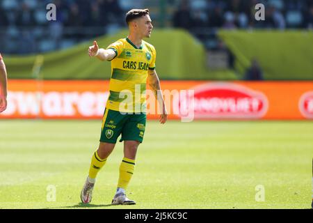 DEN HAAG, PAESI BASSI - APRILE 24: Guillem Rodriguez di ADO Den Haag durante la partita olandese Keukenkampioendivisie tra ADO Den Haag e FC Utrecht U23 presso lo stadio Cars Jeans il 24 Aprile 2022 a Den Haag, Paesi Bassi (Foto di Hans van der Valk/Orange Pictures) credito: Orange Pics BV/Alamy Live News Foto Stock