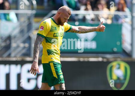 DEN HAAG, PAESI BASSI - APRILE 24: Thomas Verheydt di ADO Den Haag durante la partita olandese Keukenkampioendivisie tra ADO Den Haag e FC Utrecht U23 presso lo stadio Cars Jeans il 24 Aprile 2022 a Den Haag, Paesi Bassi (Foto di Hans van der Valk/Orange Pictures) Foto Stock