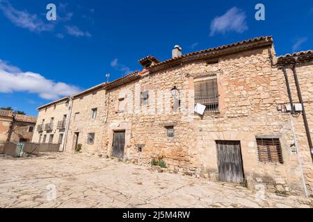 Strade medievali e facciate a Medinacelli, provincia di Soria, Spagna. Foto Stock