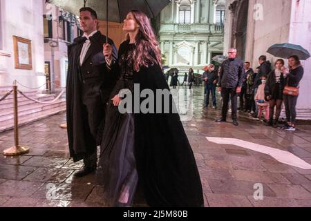 Bianca Brandolini D'Adda è stata vista in arrivo alla manifestazione Dior del 23 aprile 2022 a Venezia, in occasione della Mostra Internazionale d'Arte 59th. Foto Stock