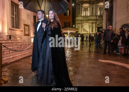 Bianca Brandolini D'Adda è stata vista in arrivo alla manifestazione Dior del 23 aprile 2022 a Venezia, in occasione della Mostra Internazionale d'Arte 59th. Foto Stock