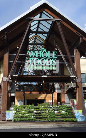 Ingresso a un negozio di alimentari Whole Foods a Portland, Oregon, USA Foto Stock