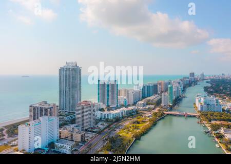 Sunrise in Miami Beach, Florida Foto Stock