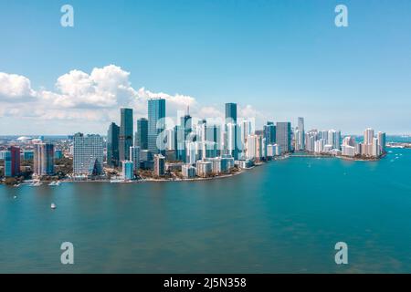 Vista panoramica dello skyline di Brickell a Miami, Florida Foto Stock