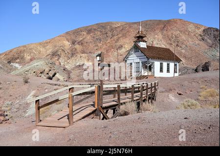 Calico una vecchia città mineraria d'argento in California. Foto Stock