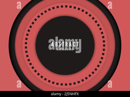 Astratto disegno di disegno decorativo di forma circolare nero e rosa. Sfondo in stile disegno minimalista. Vettore di illustrazione Illustrazione Vettoriale