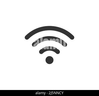 Icona Wi Fi. Icona del segnale WiFi. Segnale di connessione Internet wireless. Illustrazione vettoriale isolata su sfondo bianco Illustrazione Vettoriale