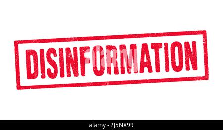 Illustrazione vettoriale della parola Disinformation in red ink stamp Illustrazione Vettoriale