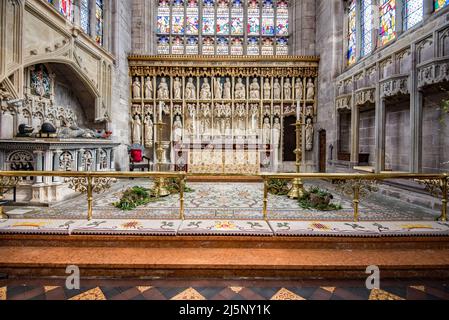 Forse la migliore chiesa che ho visto in decine di anni con un interno stupefacente. Ludlow Shropshire di St Laurence. Squisito sotto molti aspetti Foto Stock