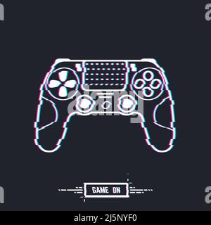 Banner glitch gamepad moderno Illustrazione Vettoriale