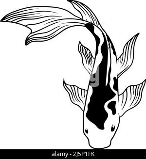 Koi fish icona disegno modello ilustration vettore Illustrazione Vettoriale