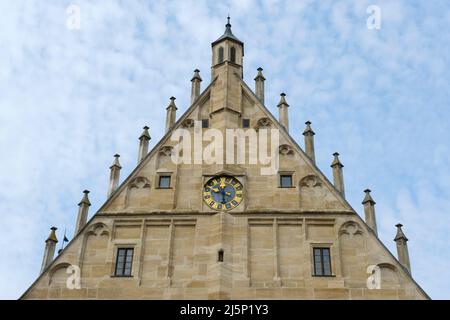 Municipio gotico nella città vecchia di Weißenburg, Franconia, Baviera Foto Stock