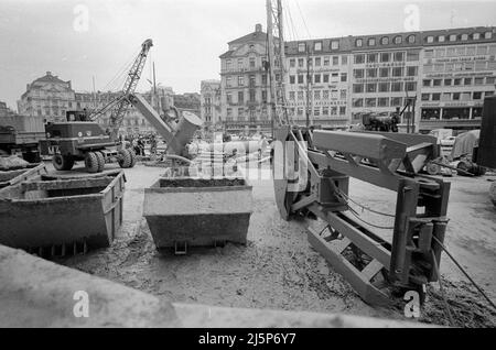 Costruzione della metropolitana a Monaco, qui allo Stachus. [traduzione automatizzata] Foto Stock