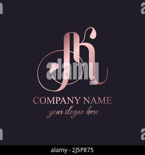 Lettera AK monogramma. Elegante logo KA di lusso. Stile calligrafico. Identità aziendale e logo personale. Disegno vettoriale. Illustrazione Vettoriale