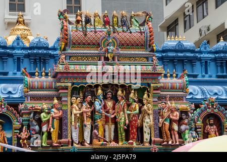 Singapore-Settembre 08,2019: Il Tempio di Sri Krishnan è un tempio indù a Singapore. Costruito nel 1870 e ammirato come monumento nazionale di Singapore. Foto Stock