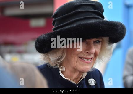 Camilla, duchessa di Cornovaglia visita Southend on Sea Foto Stock