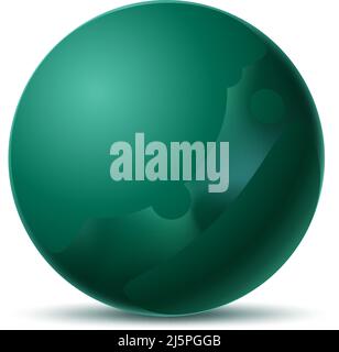 Palla da bowling. Sfera verde realistica per un gioco sorprendente Illustrazione Vettoriale