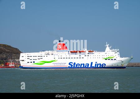 Linea Stena traghetto europa Fishguard a rosslare con partenza dal porto di fishguard Foto Stock