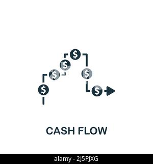 Icona flusso di cassa. Icona contabilità semplice monocromatica per modelli, web design e infografiche Illustrazione Vettoriale