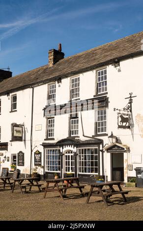 The Black Bull Hotel, a Reeth, North Yorkshire, Inghilterra, Regno Unito Foto Stock