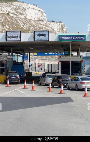 DOVER; REGNO UNITO; APRILE/21/2022; controllo di frontiera nel porto di dover, Regno Unito Foto Stock