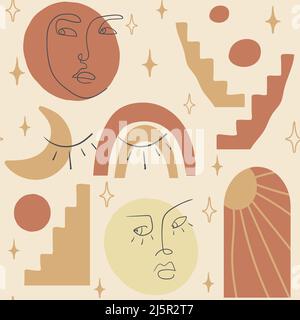 Set di oggetti disegnati a mano e di varie forme Illustrazione Vettoriale