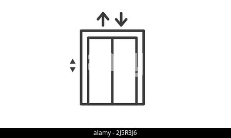 Icona ascensore. Vettore isolato modificabile in bianco e nero illustrazione di un ascensore Illustrazione Vettoriale